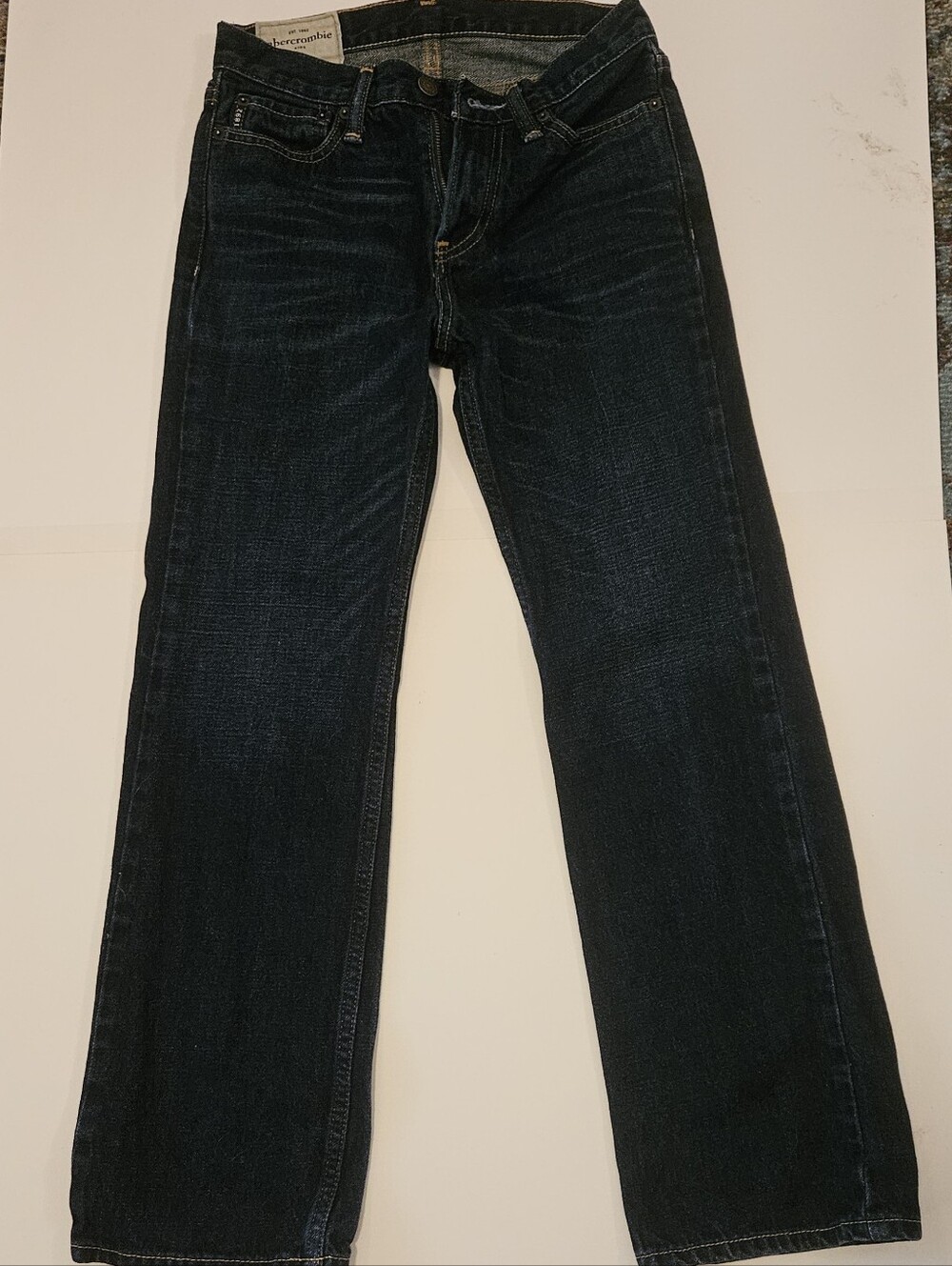 Kids- Abercrombie & Fitch Kids Dark Indigo Straight Leg Jeans